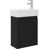 vidaXL Kopalniška omarica s tapo Črna 45,5 x 22,5 x 84 cm, (5000245375) | Shoptok.si