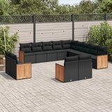 vidaXL 13-dijelni set vrtnih sofa s jastucima poliratan crni | shoptok.hr