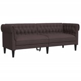 vidaXL Kavč trosed Chesterfield temno rjava tkanina, (21094794) Cene
