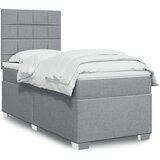 vidaXL Box spring postelja z vzmetnico svetlo siva 80x200 cm blago Cene