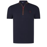 Dewberry T8571 ZIPPERED MEN'S T-SHIRT-PLAIN NAVY BLUE Cene