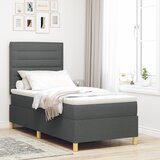 vidaXL Box Spring Krevet s Madracem Tamno Sivi Jednokrevetni Tkanina | shoptok.hr