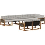 vidaXL Zunanja garnitura za sedenje 8 pcs Naravna in svetlo siva, (5000282295) | Shoptok.si
