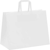  Papirnate vrećice 250 kom s ručkama bijele 32x17x25 cm | shoptok.hr
