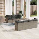 vidaXL 8-dijelni set vrtnih sofa od poliratana s jastucima sivi | shoptok.hr