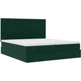  Okvir kreveta s madracima tamnozeleni 200x200cm baršunasti | shoptok.hr
