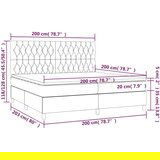  Box spring postelja z vzmetnico LED svetlo siva 200x200cm žamet, (20761282) | Shoptok.si