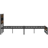 Metalni Kovinski posteljni okvir brez vzmetnice dimljen hrast 135x190cm, (21607563) | Shoptok.si