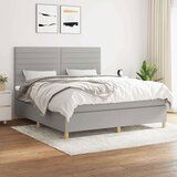  Box spring postelja z vzmetnico svetlo siva 160x200 cm žamet, (20893925) Cene