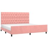  Okvir za krevet s uzglavljem ružičasti 200x200 cm baršunasti | shoptok.hr