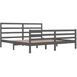  Okvir za krevet od masivne borovine sivi 200 x 200 cm | shoptok.hr