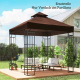  Zamjenski krov za sjenicu 3 x 3 m zamjenska cerada za sjenicu s drenažnim otvorima UPF30+ zaštita od sunca kava | shoptok.hr