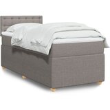 vidaXL Box spring postelja z vzmetnico taupe 90x200 cm blago | Shoptok.si