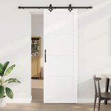  Klizna vrata Bijela i crna 83 x 232 cm Masivna borovina | shoptok.hr