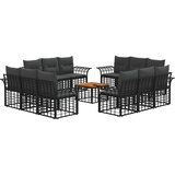 vidaXL Set vanjskih sofa 13 kom. Crna i tamno siva Poliester - Crna i tamno siva sa stolom | shoptok.hr