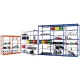 hofe stabilni sestavljivi regal, enostranski, višina regala 2500 mm, modra/pocinkano, širina police 1325 mm, osnovni regal, širina x globina 1325 x 40 | Shoptok.si