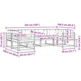  Set vanjskih sofa 6 kom. Prirodna i svijetlo siva Smeđa 325 x 166,5 x 73 cm | Shoptok.si