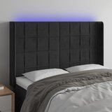 vidaXL LED posteljno vzglavje črno 147x16x118/128 cm žamet Cene