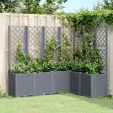 vidaXL Vrtna sadilica s rešetkom siva 160 x 120 x 140 cm PP Cijene
