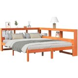  Knjižna postelja brez vzmetnice vošč. rjava 160x200 cm borovina, (21791687) | Shoptok.si