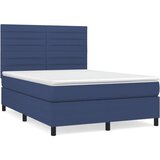  Box spring postelja z vzmetnico modra 140x200 cm blago, (20896684) | Shoptok.si