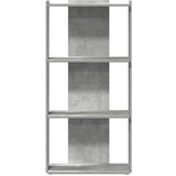 vidaXL Knjižna omara 3-nadstropna beton. siva 60x30x120 cm inž. les | Shoptok.si