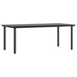  Vrtna garnitura - 6-dijelni vrtni blagovaonski set s jastucima poliratan i staklo Siva 200 x 100 x 74 cm 6 | shoptok.hr