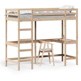 vidaXL Posteljni okvir z mizo 80x200 cm trdna borovina | Shoptok.si