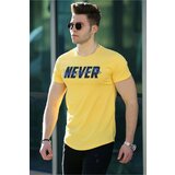 Madmext Men's Yellow Printed T-Shirt 4477 Cene