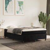  s oprugama i madracem crni 140 x 190 cm baršunasti | shoptok.hr