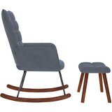 vidaXL stolica za ljuljanje s osloncem za noge tamnosiva baršunasta | shoptok.hr