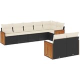  8-dijelni set vrtnih sofa od poliratana s jastucima crni | shoptok.hr