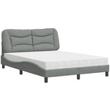 The Living Store Postelja z vzmetnico svetlo siva 140x200 cm blago - Postelja, (21611726) | Shoptok.si