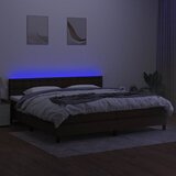  Krevet box spring s madracem LED tamnosmeđi 200x200 cm tkanina | shoptok.hr