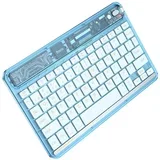 brezžična bluetooth tipkovnica discovery prozorna modra