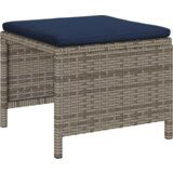 vidaXL Set vanjskih sofa Siva i plava Ratan s metalnim okvirom Standard | shoptok.hr