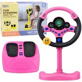  Interactive Steering Wheel on Stand with Pedals Lights Sounds Pink | Shoptok.si