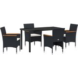  Vrtni set za objed 5 kom. Crna poliratan | shoptok.hr