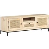 vidaXL TV omarica 120x30x40 cm trden mangov les in naravni trst | Shoptok.si