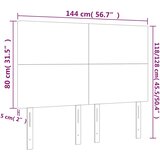  LED uzglavlje ružičasto 144x5x118/128 cm baršunasto | shoptok.hr