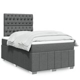 vidaXL Box spring postelja z vzmetnico temno siva 120x190 cm blago | Shoptok.si