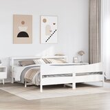  Okvir kreveta s uzglavljem bijeli 180 x 200 cm masivna borovina | Eponuda.com