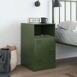 vidaXL Nočna omarica olivno zelena 34,5x39x62 cm jeklo | Shoptok.si