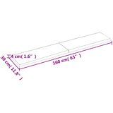  Zidna polica svjetlosmeđa 160x30x(2-4) cm obrađena hrastovina | shoptok.hr