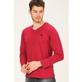 Dewberry T8587 v collar men's sweatshirt-burgundy | ePonuda.com