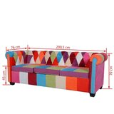 vidaXL Chesterfield Kauč Trosjed Tkanina | shoptok.hr
