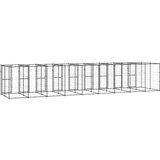 vidaXL Zunanji pasji boks jeklo 21,78 m² | Shoptok.si