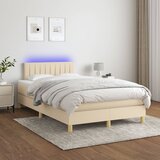 The Living Store Box spring postelja z vzmetnico LED krem 120x200 cm blago - Box Spring Postelja, (21516188) Cene