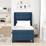  Krevet s opruga kutije s uzglavljem Plava 90 x 200 cm tkanina | shoptok.hr