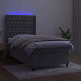  Box spring postelja z vzmetnico LED svetlo siva 80x200 cm žamet, (20789619) | Shoptok.si
